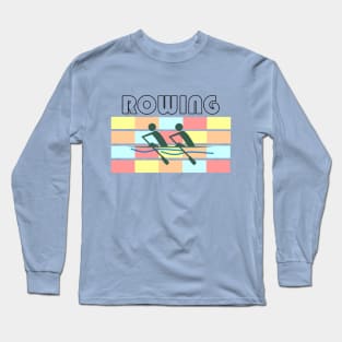 Sculling Double Rowing - Checker Color No Border Long Sleeve T-Shirt